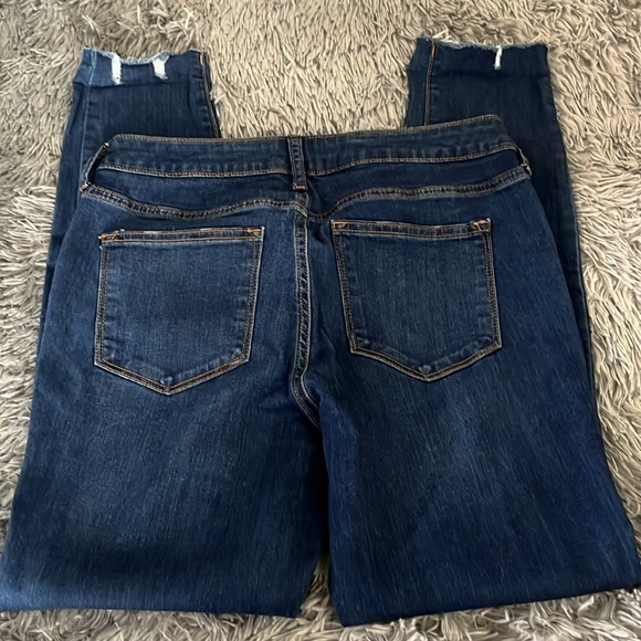 Raw edge skinny jeans 8 distressed denim antique blue mid rise 8R Sonoma NEW - Picture 5 of 6